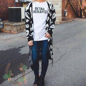 Animal print open cardigan S